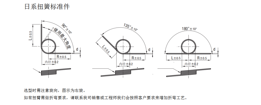 日系扭簧135度